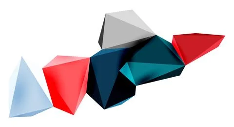 3d low poly triangle design elements Illustrazione stock