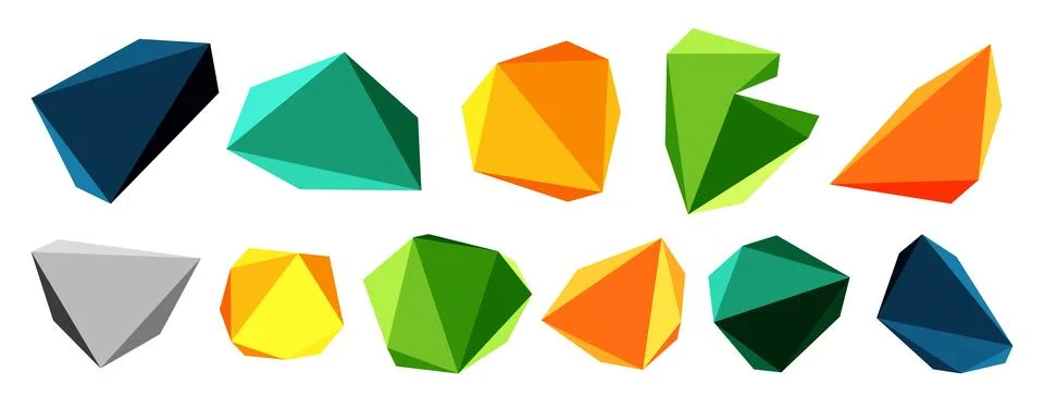 3d low poly triangle design elements Illustrazione stock