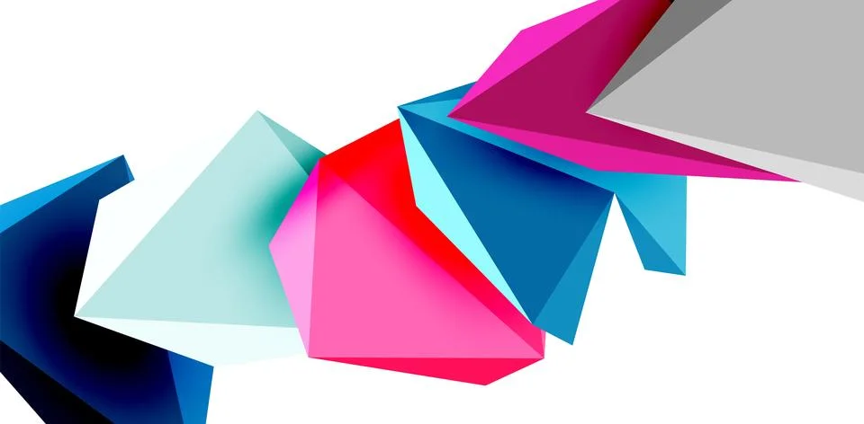 3d low poly triangle design elements Stockillustratie