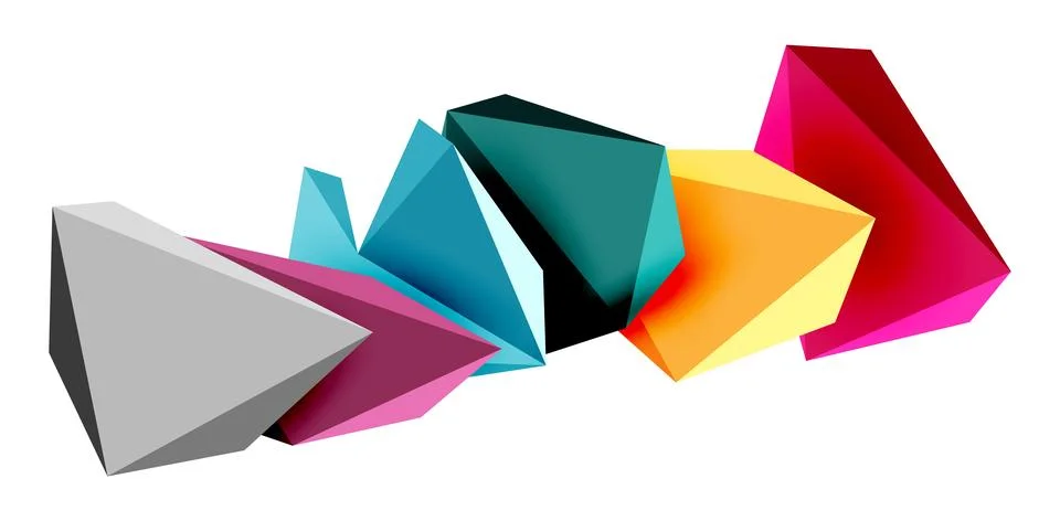 3d low poly triangle design elements Illustrazione stock
