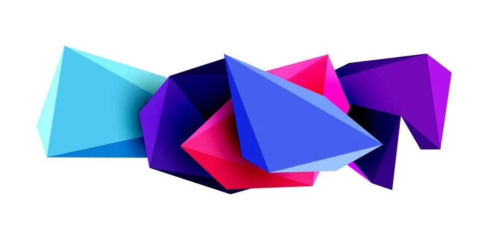 3d low poly triangle design elements Stock-Illustration