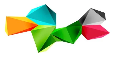 3d low poly triangle design elements Stock Illustration