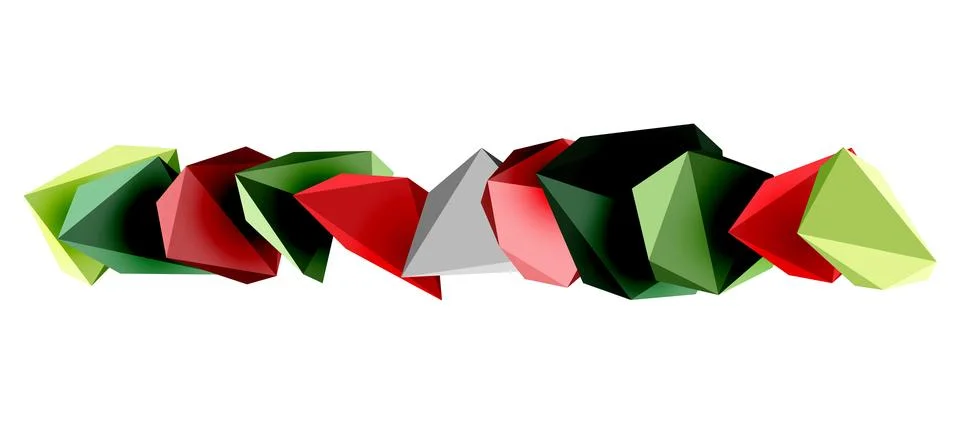 3d low poly triangle design elements Stock Illustration