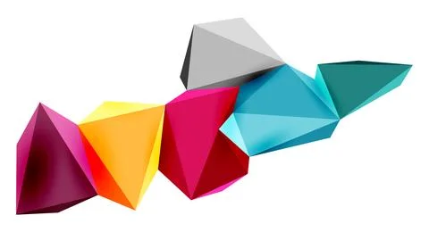 3d low poly triangle design elements Stock Illustration