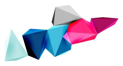 3d low poly triangle design elements Illustrazione stock