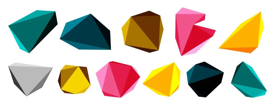 3d low poly triangle design elements Illustrazione stock