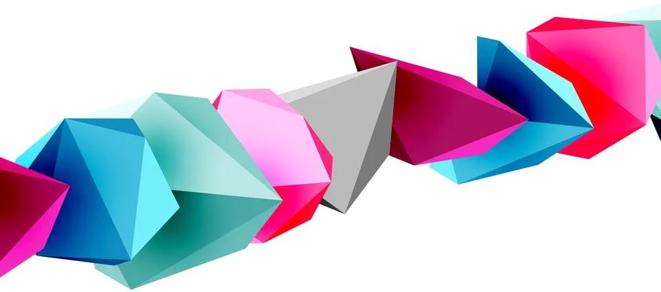 3d low poly triangle design elements 스톡 일러스트