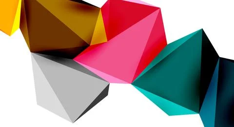 3d low poly triangle design elements Stock Illustration