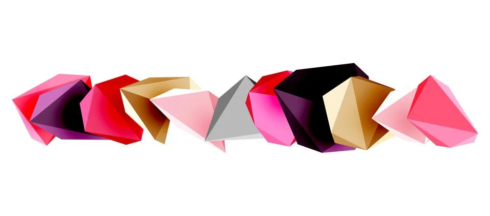 3d low poly triangle design elements 스톡 일러스트