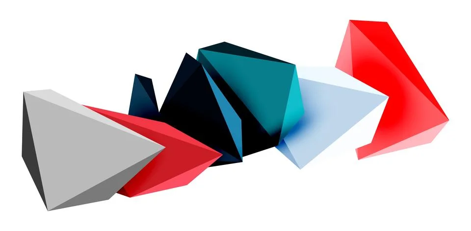 3d low poly triangle design elements Stockillustratie