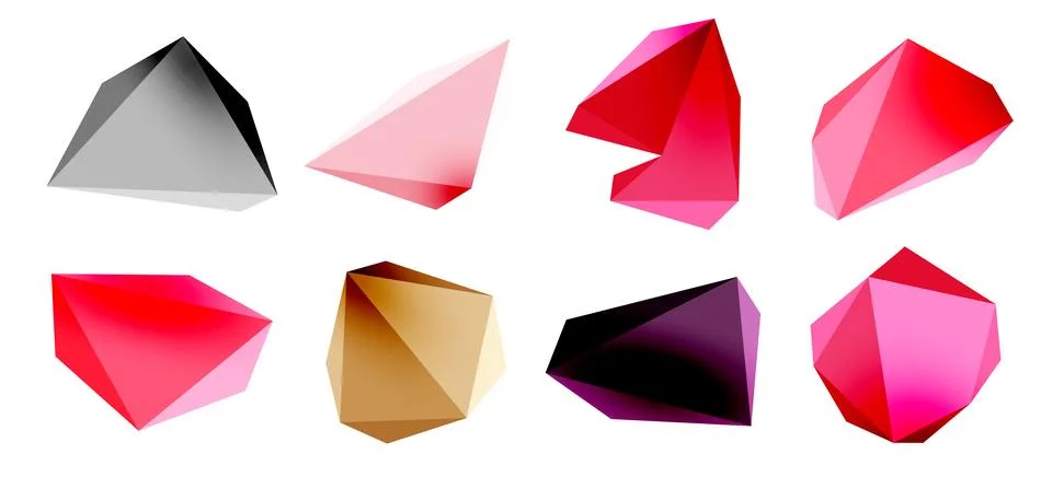 3d low poly triangle design elements Illustrazione stock