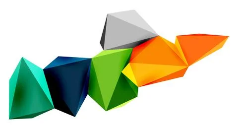 3d low poly triangle design elements Illustrazione stock