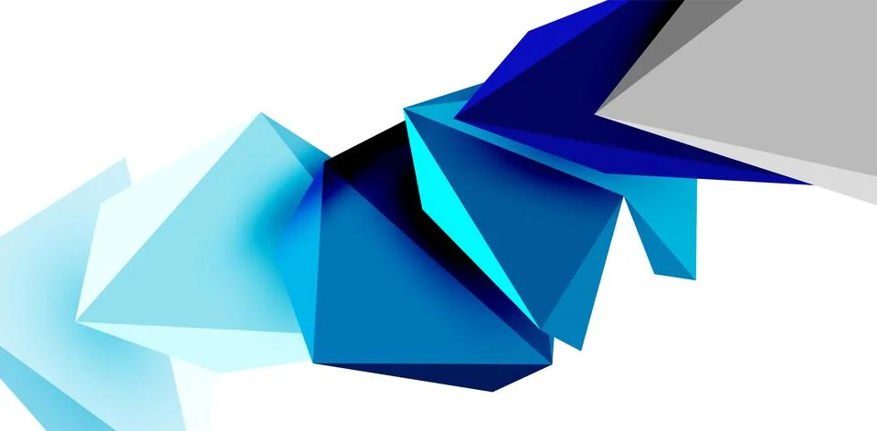 3d low poly triangle design elements 스톡 일러스트