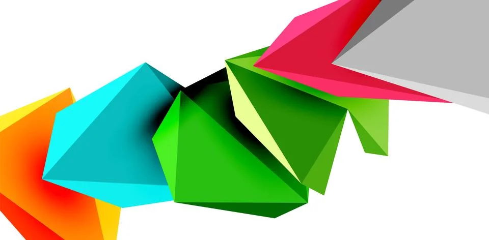 3d low poly triangle design elements Illustrazione stock