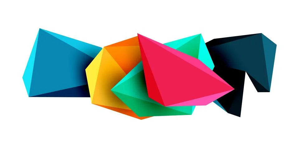 3d low poly triangle design elements Illustrazione stock