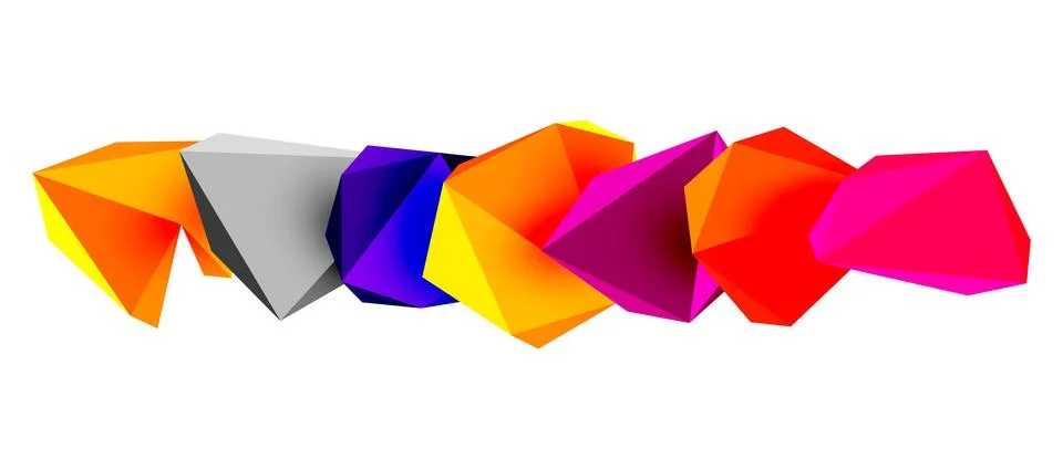 3d low poly triangle design elements Stock-Illustration