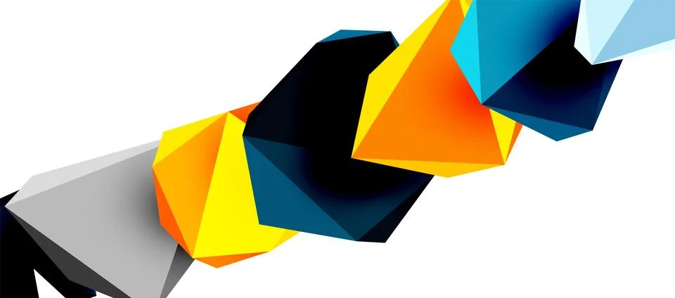 3d low poly triangle design elements Illustrazione stock