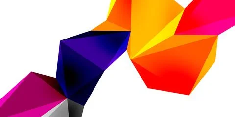 3d low poly triangle design elements イラスト素材