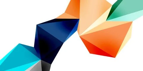 3d low poly triangle design elements Illustrazione stock