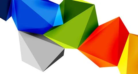 3d low poly triangle design elements Stock Illustration