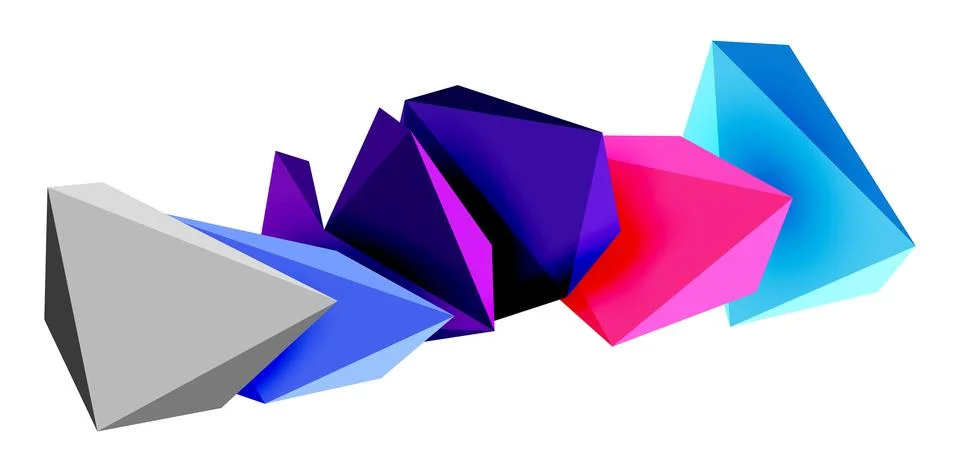 3d low poly triangle design elements 스톡 일러스트