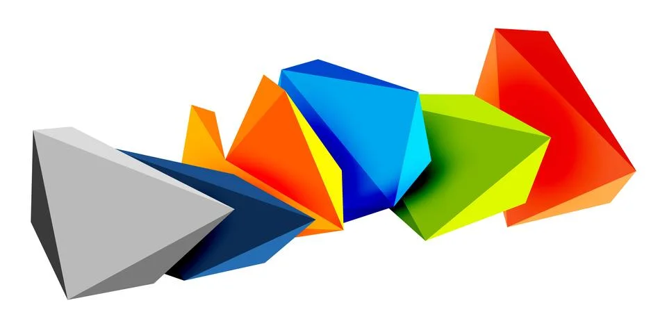 3d low poly triangle design elements Illustrazione stock