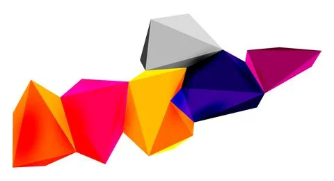 3d low poly triangle design elements 스톡 일러스트