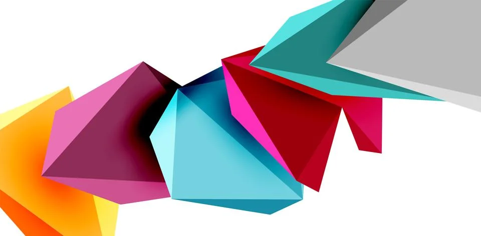 3d low poly triangle design elements 스톡 일러스트