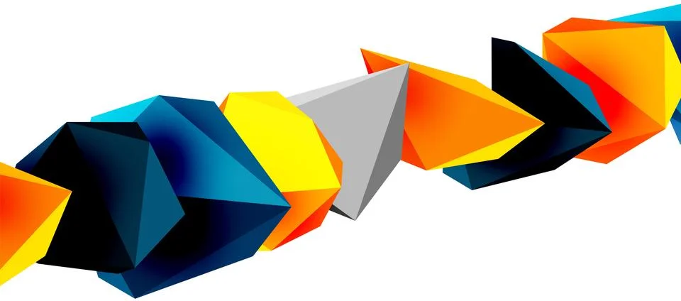 3d low poly triangle design elements 스톡 일러스트