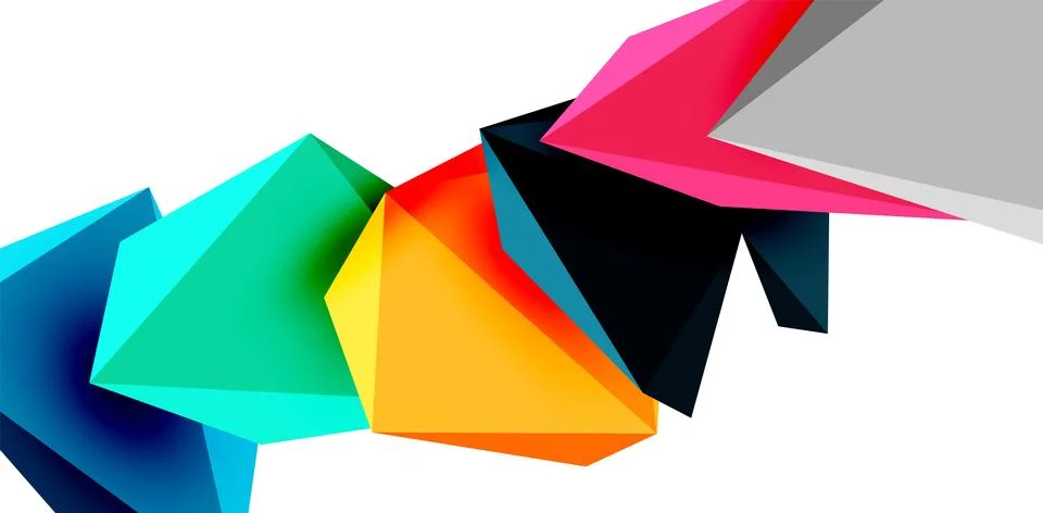 3d low poly triangle design elements 스톡 일러스트