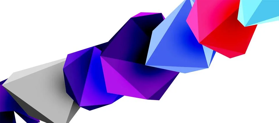 3d low poly triangle design elements Illustrazione stock