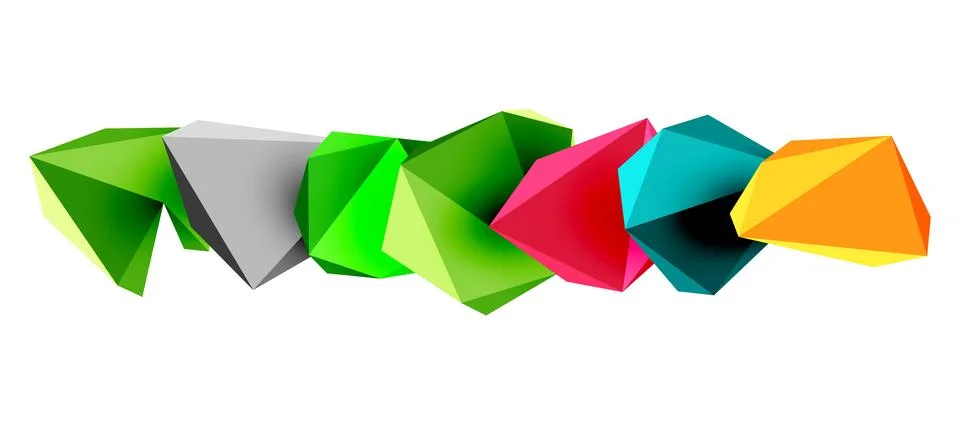 3d low poly triangle design elements 스톡 일러스트