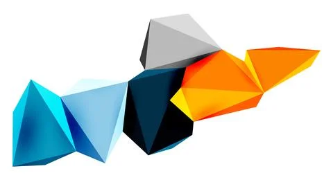 3d low poly triangle design elements 스톡 일러스트