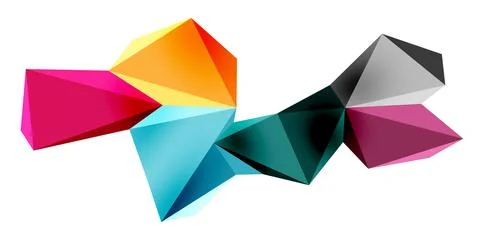 3d low poly triangle design elements Stock Illustration
