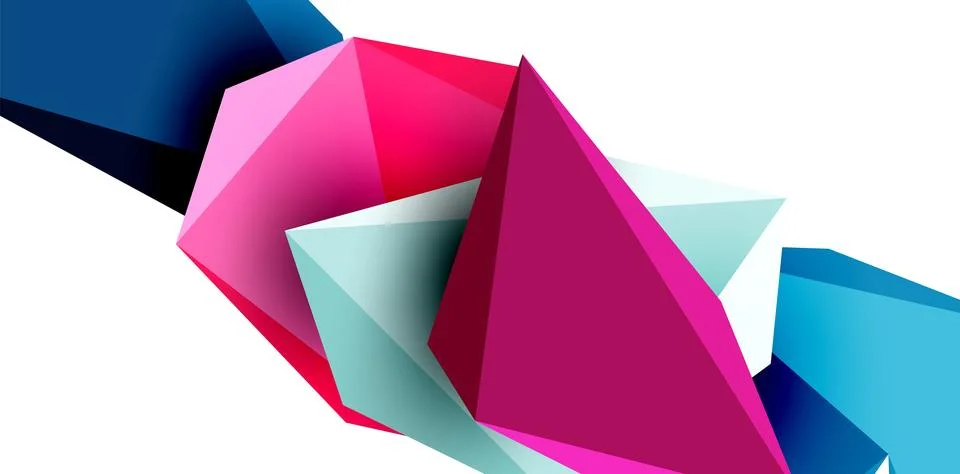 3d low poly triangle design elements 스톡 일러스트