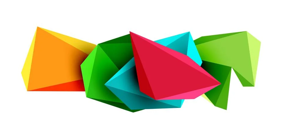 3d low poly triangle design elements Stock-Illustration