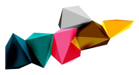 3d low poly triangle design elements 스톡 일러스트