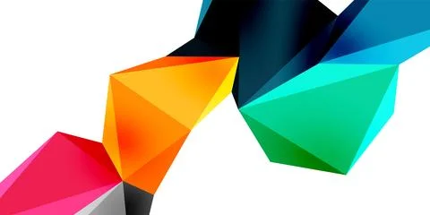 3d low poly triangle design elements Stock Illustration