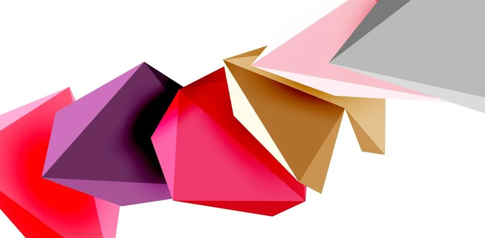 3d low poly triangle design elements イラスト素材
