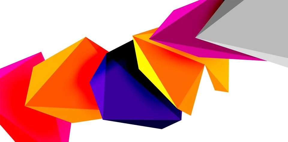 3d low poly triangle design elements Stock Illustration