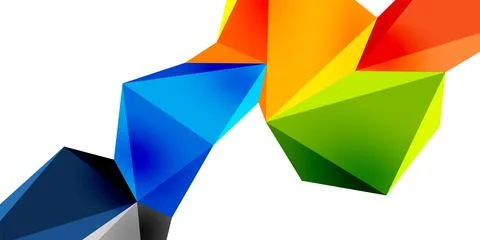 3d low poly triangle design elements Stockillustratie