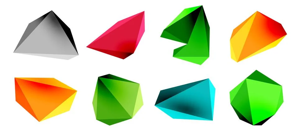 3d low poly triangle design elements 스톡 일러스트