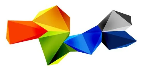 3d low poly triangle design elements 스톡 일러스트
