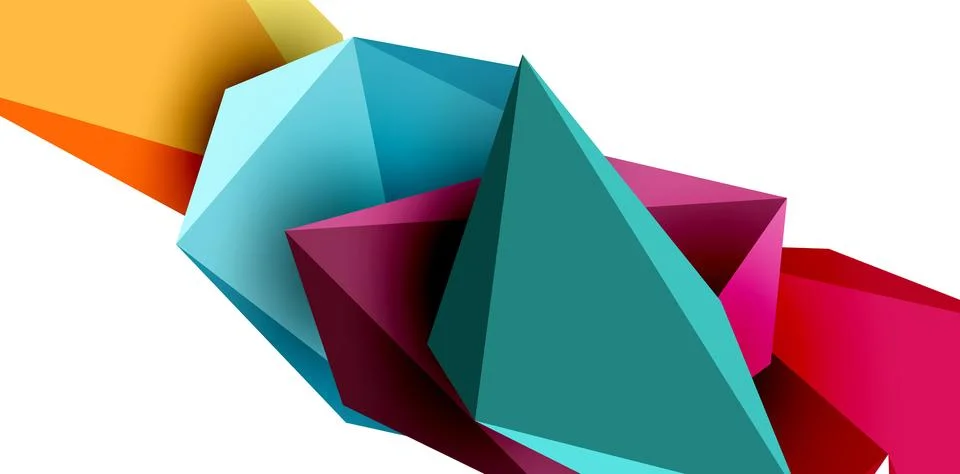 3d low poly triangle design elements Illustrazione stock