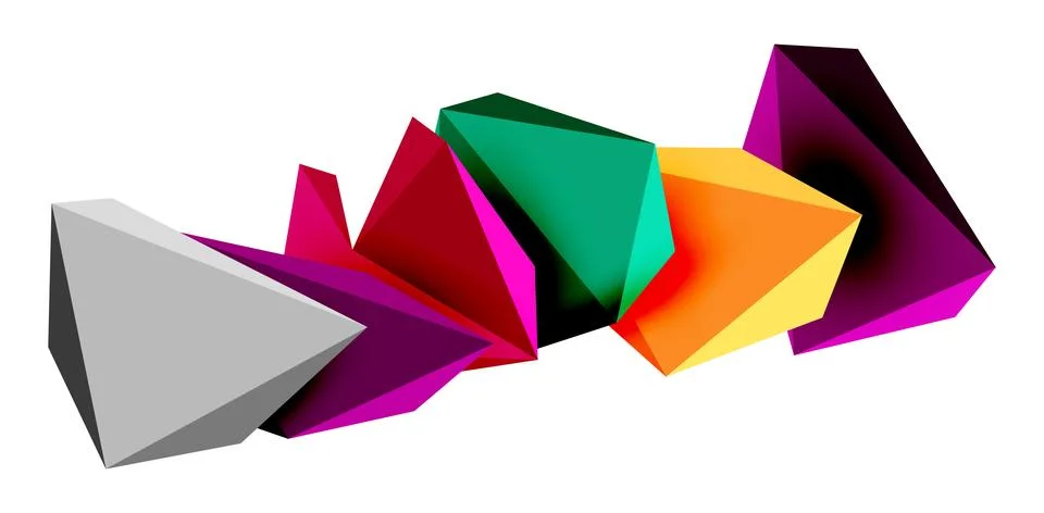 3d low poly triangle design elements 스톡 일러스트