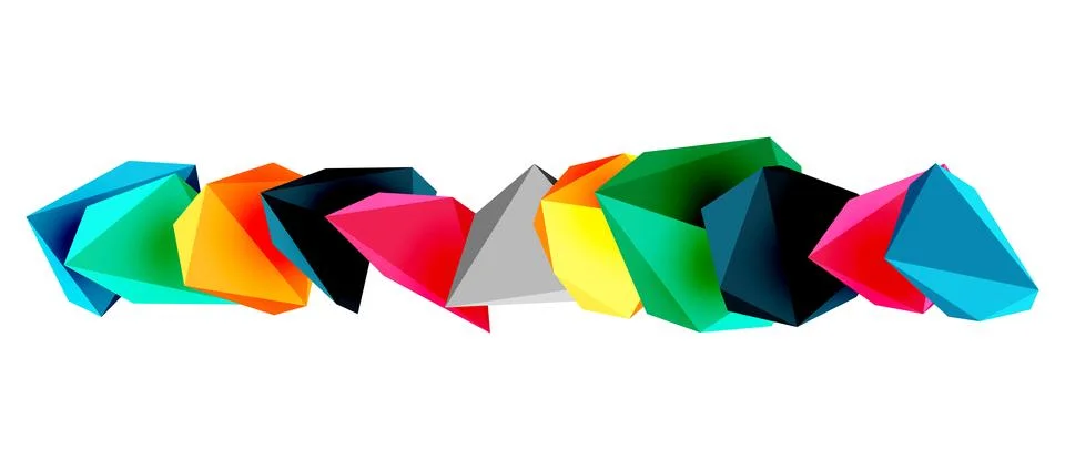 3d low poly triangle design elements 스톡 일러스트