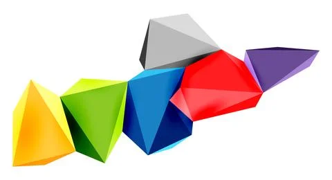 3d low poly triangle design elements 스톡 일러스트