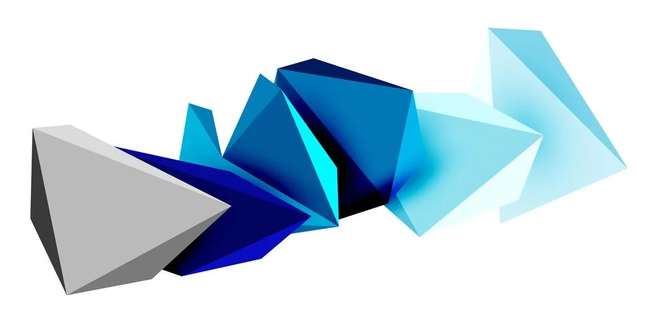 3d low poly triangle design elements Stock Illustration