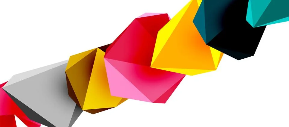 3d low poly triangle design elements 스톡 일러스트