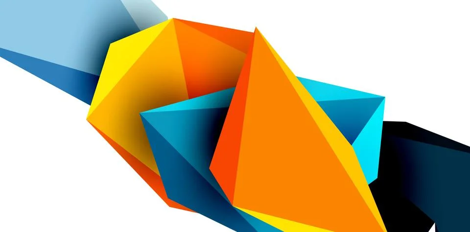3d low poly triangle design elements Illustrazione stock